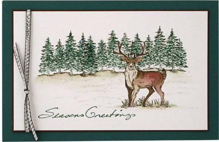 Season's Greetings Stag by Jane Gill