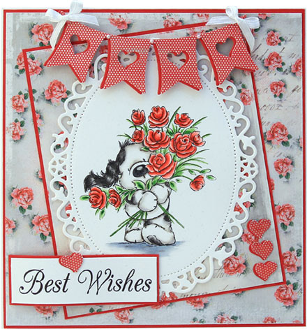 Best Wishes Banner Doggie by Sara Rosamond