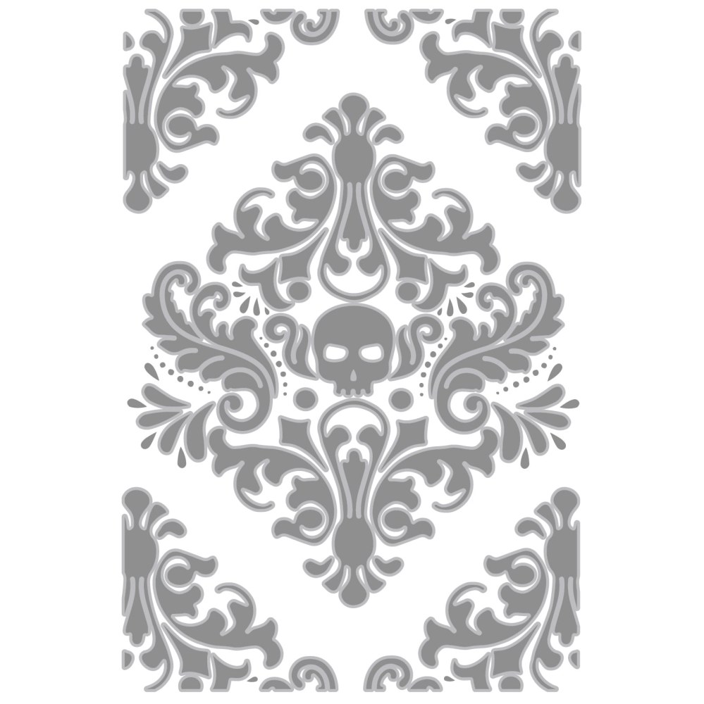 Sizzix Multi-Level Texture Fades A6 Embossing Folder by Tim Holtz Vault Skull - 2