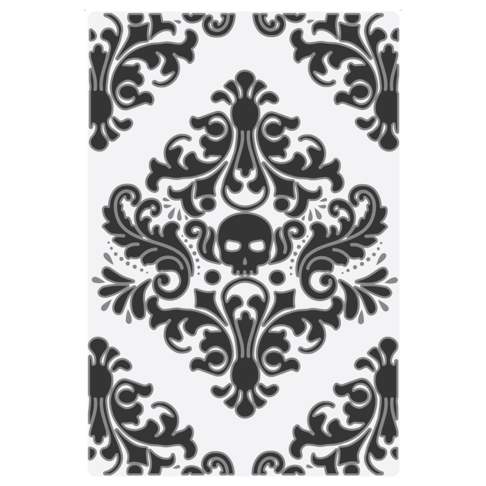 Sizzix Multi-Level Texture Fades A6 Embossing Folder by Tim Holtz Vault Skull - 3