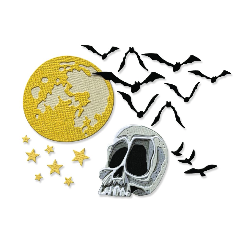 Sizzix Thinlits Die by Tim Holtz Vault Moonlight Scare, a 25 piece Halloween die set - 2