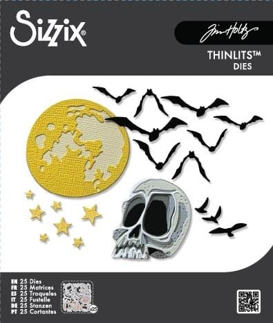 Sizzix Thinlits Die by Tim Holtz Vault Moonlight Scare, a 25 piece Halloween die set