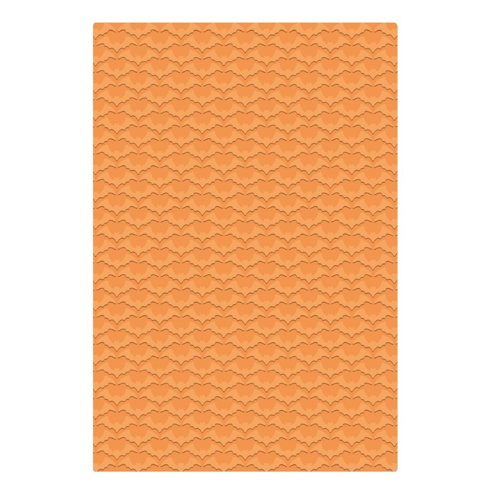 Sizzix 2D Texture Fades Embossing Folder Large A5 Vault Batground by Tim Holtz with bat silhouette pattern - 2