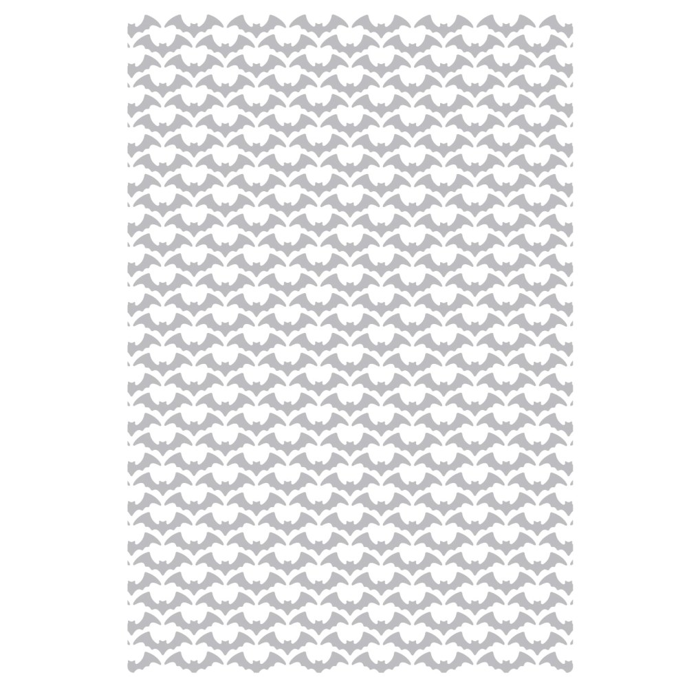 Sizzix 2D Texture Fades Embossing Folder Large A5 Vault Batground by Tim Holtz with bat silhouette pattern - 3