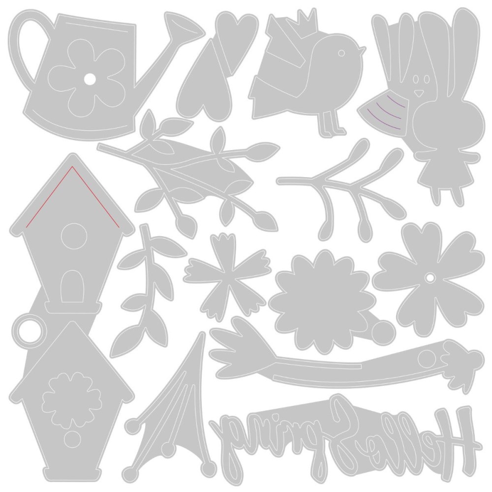 Sizzix Thinlits Die by Olivia Rose Hello Spring (16pcs) set of dies - 3
