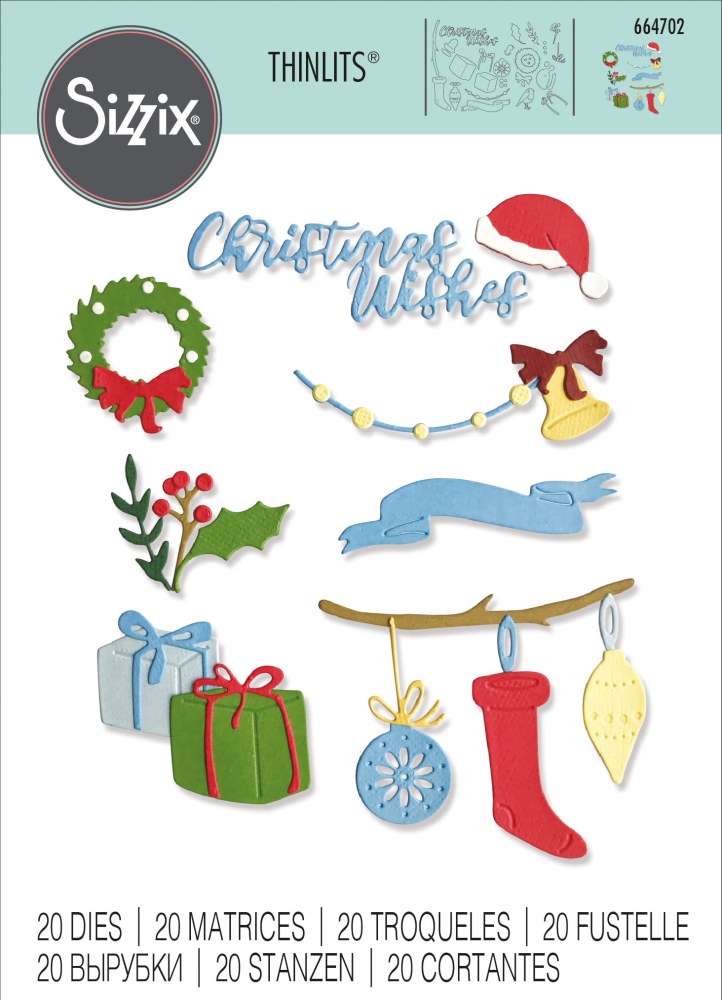 Sizzix Thinlits Die Christmas Decorations set of 20 cutting dies - 2
