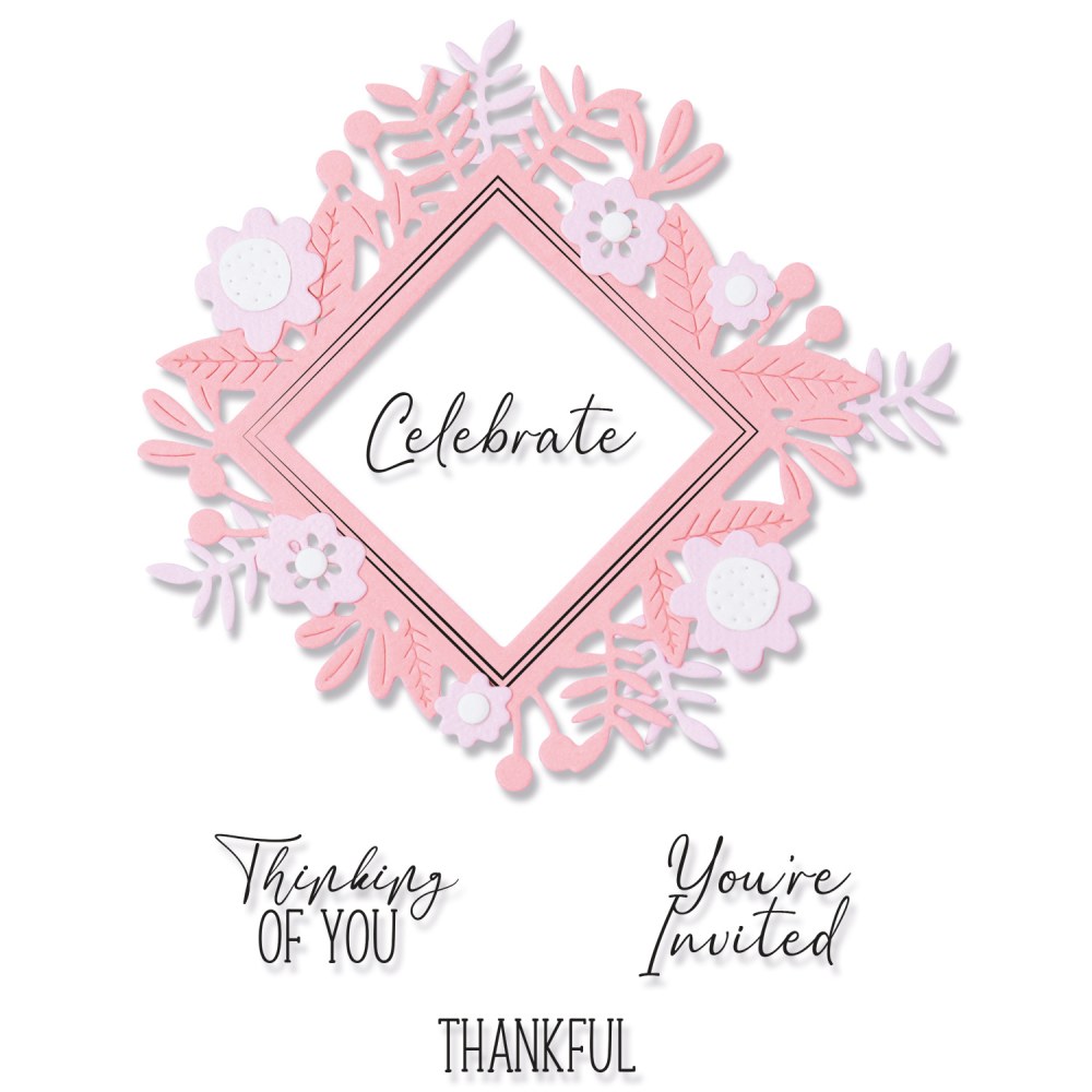 Sizzix Framelits Die w/Stamps by Olivia Rose Floral Celebration (4+5pcs) die and stamp set - 5