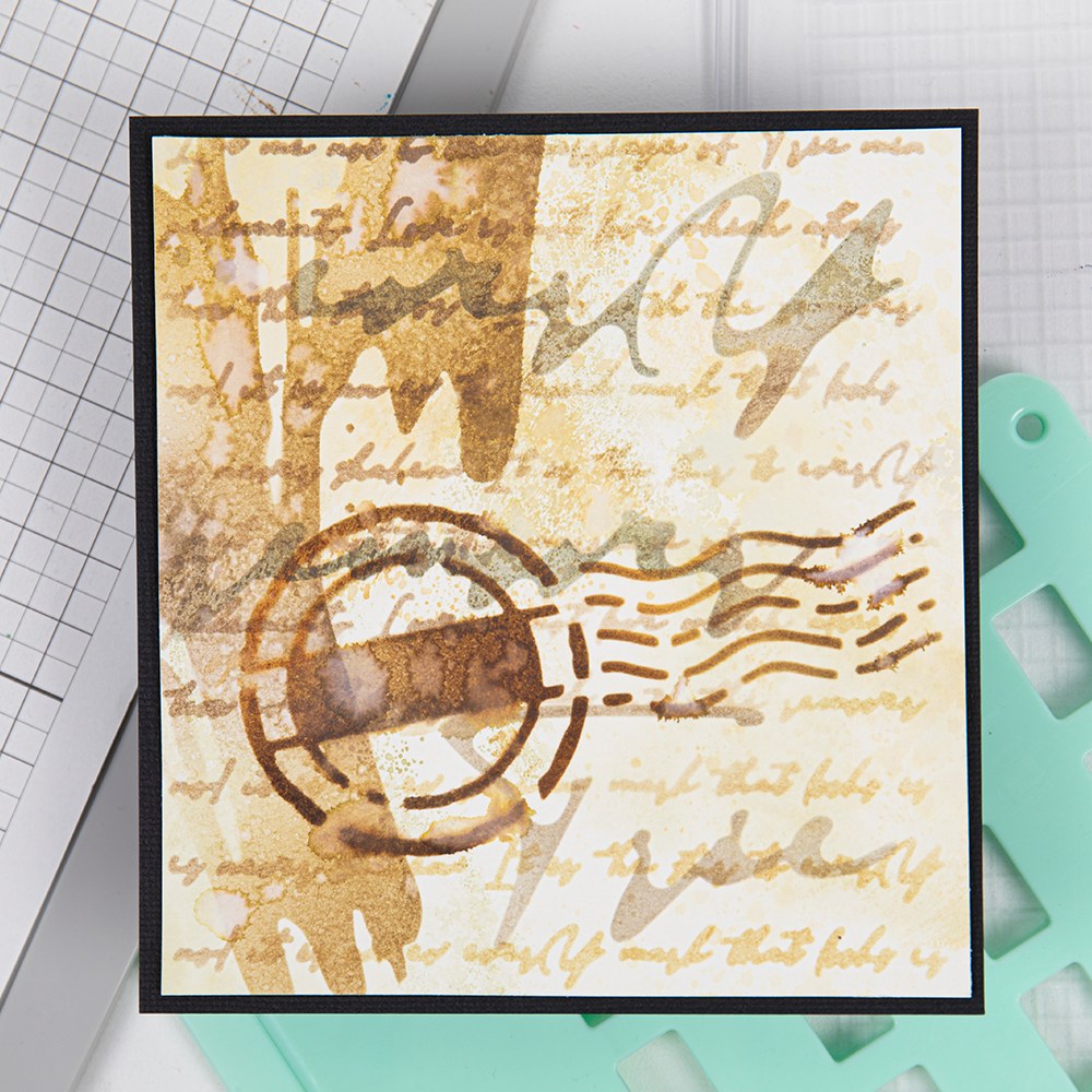 Sizzix Layered Stencils by Olivia Rose Scroll Text, set of four layered stencils with a scroll text design - 3