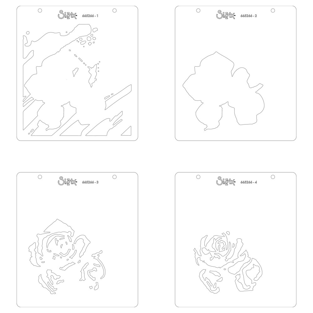 Sizzix Layered Stencils by Olivia Rose Watercolor Roses set of four stencils - 3