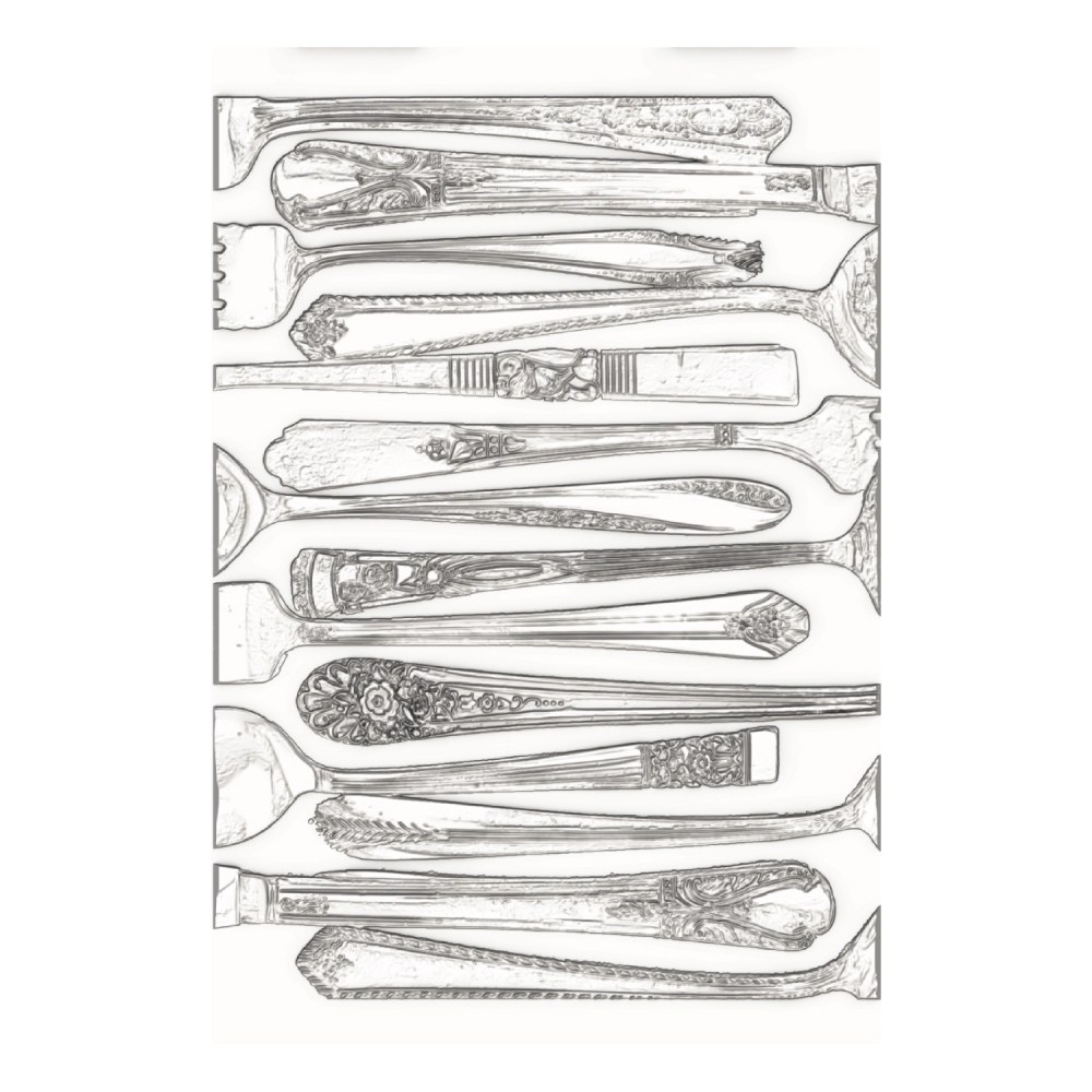 Sizzix 3D Textured Impressions by Eileen Hull Silverware embossing folder with teaspoon-inspired design - 2