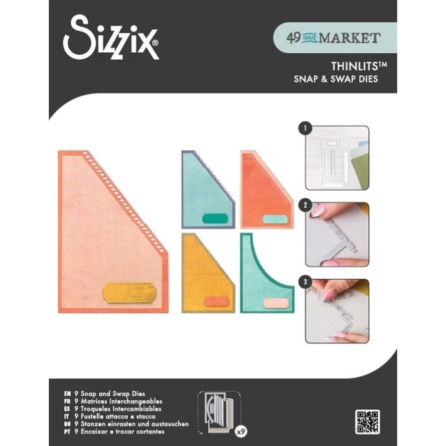 Sizzix Thinlits Die Set Snap and Swap Slanted Pocket (9pcs) by 49 and Market - 2