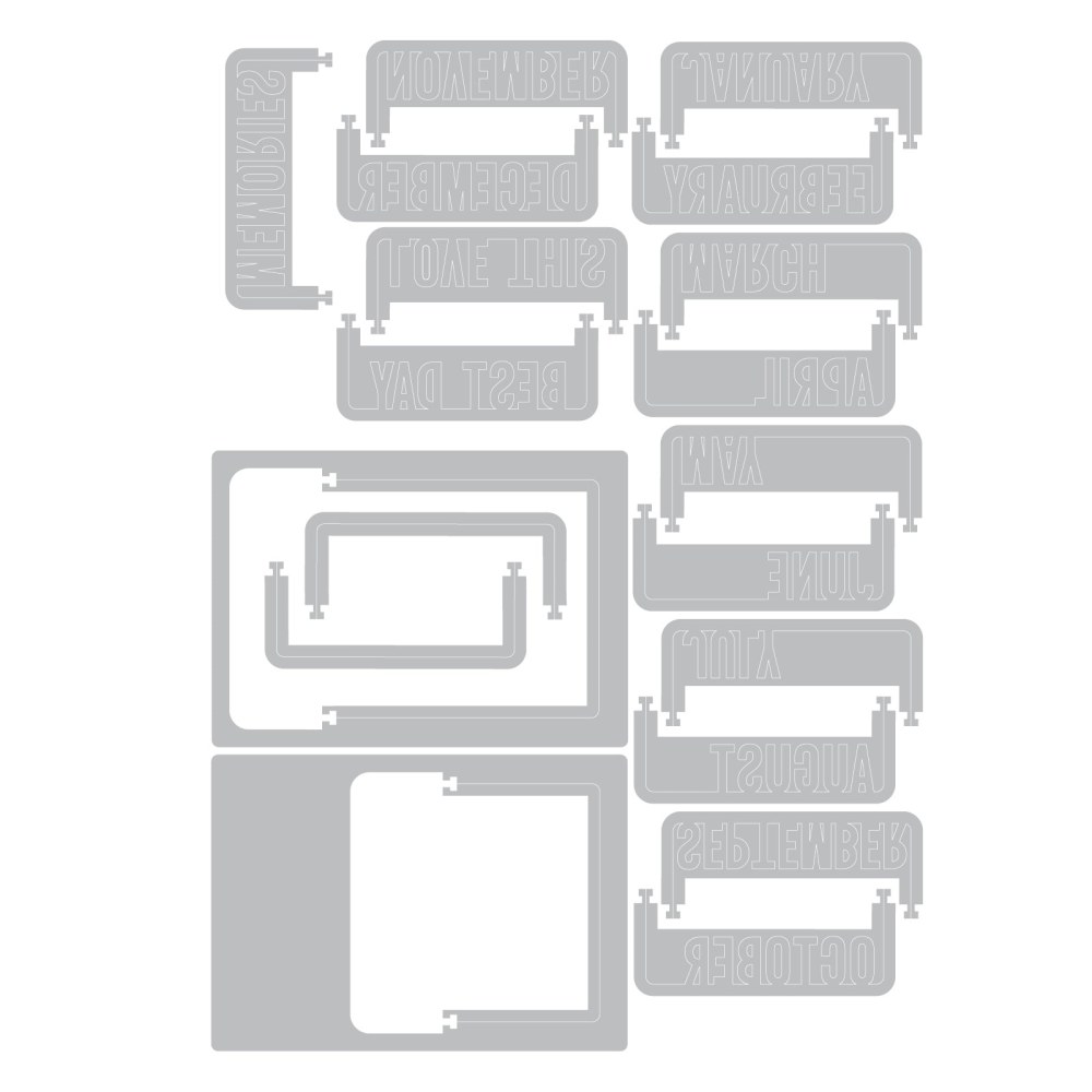 Sizzix Thinlits Die Set Snap and Swap Instamatic (19pcs) by 49 and Market, instant photo frame dies - 4
