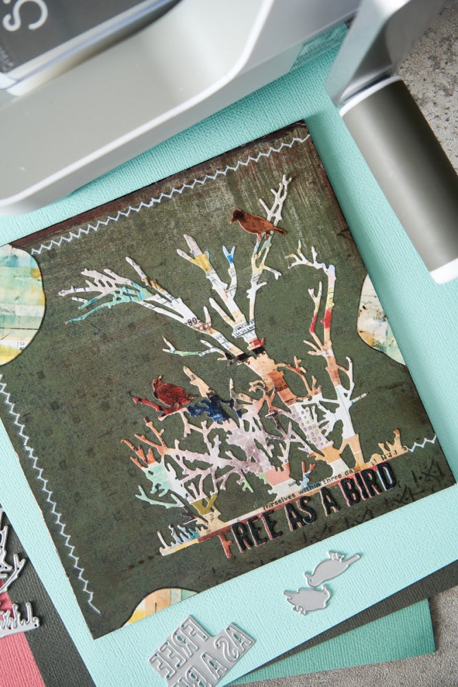 Sizzix Thinlits Die Set Free Bird by Seth Apter, a 4 piece set of bird and tree silhouette dies - 5